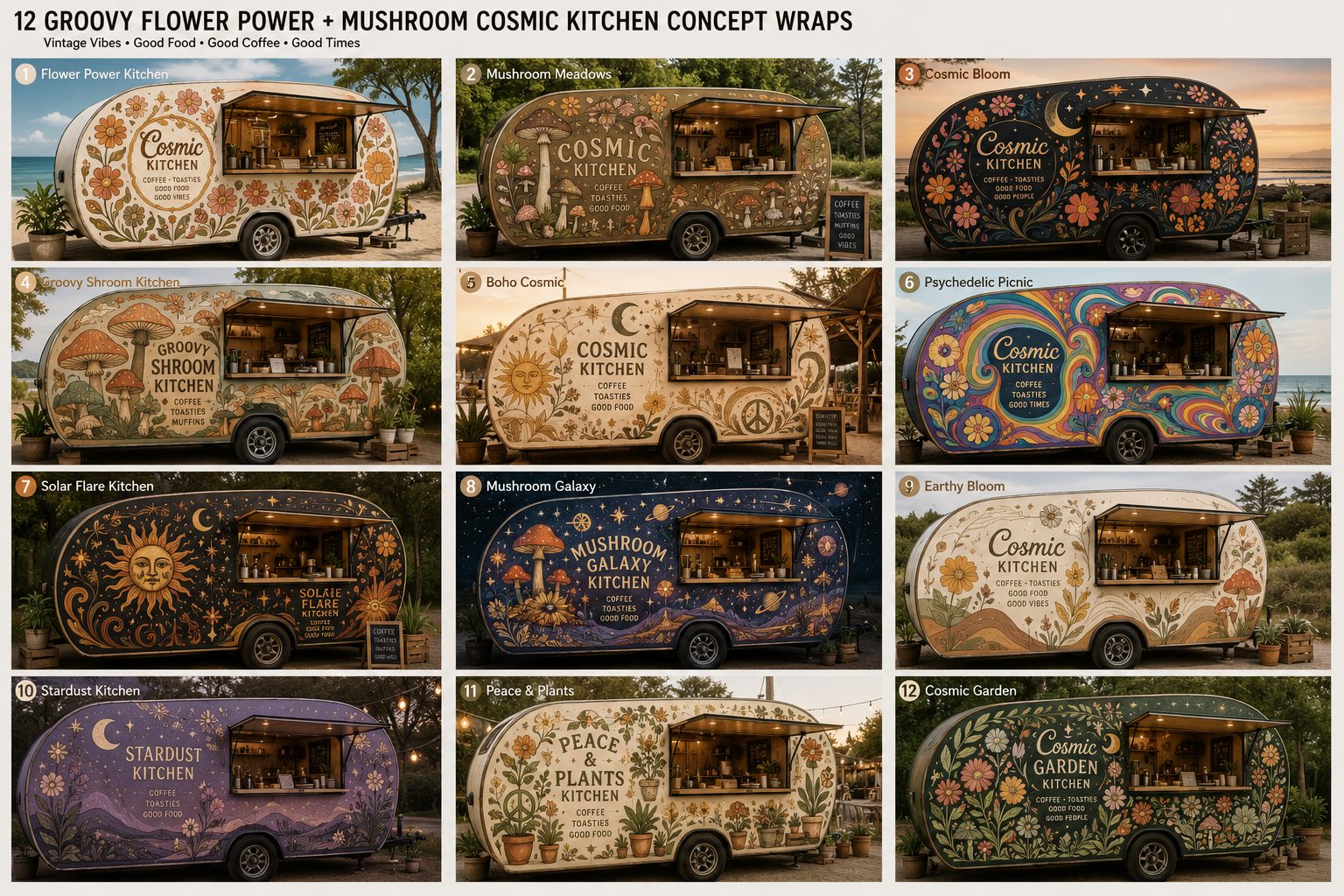 Botanical themed trailer concept board